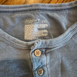 Cat & Jack Blue-Gray Short-Sleeved Henley Shirt